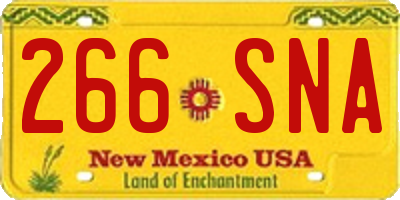 NM license plate 266SNA