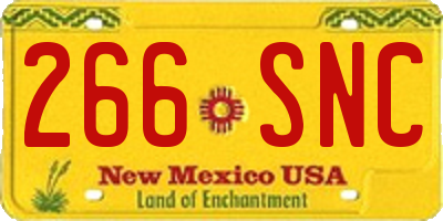 NM license plate 266SNC
