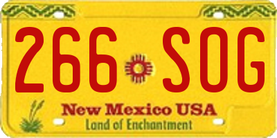 NM license plate 266SOG