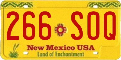 NM license plate 266SOQ