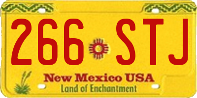 NM license plate 266STJ