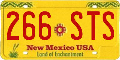 NM license plate 266STS