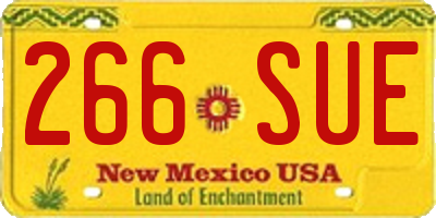 NM license plate 266SUE