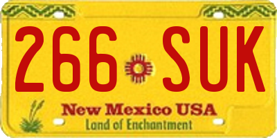NM license plate 266SUK