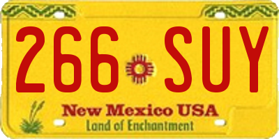NM license plate 266SUY