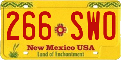 NM license plate 266SWO