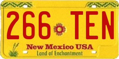 NM license plate 266TEN