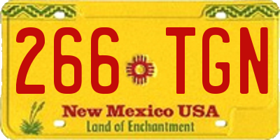NM license plate 266TGN