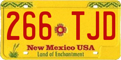 NM license plate 266TJD