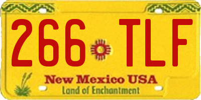 NM license plate 266TLF