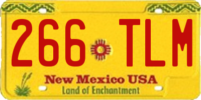 NM license plate 266TLM