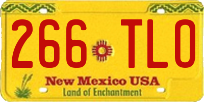 NM license plate 266TLO
