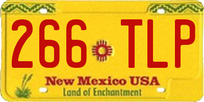 NM license plate 266TLP