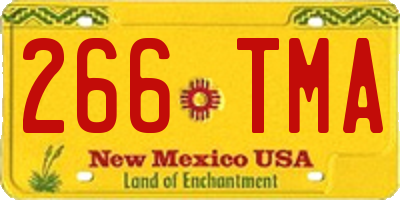 NM license plate 266TMA
