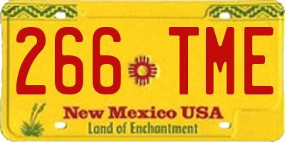 NM license plate 266TME