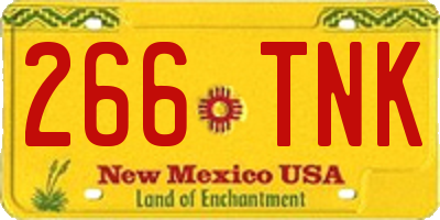 NM license plate 266TNK