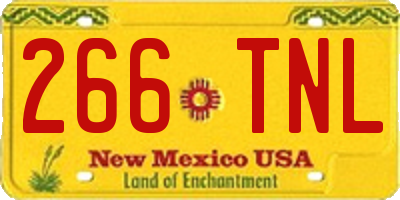 NM license plate 266TNL