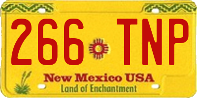 NM license plate 266TNP