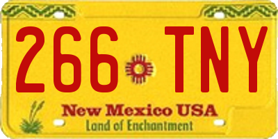 NM license plate 266TNY