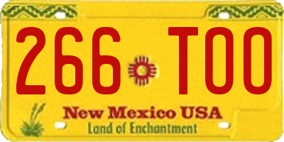 NM license plate 266TOO