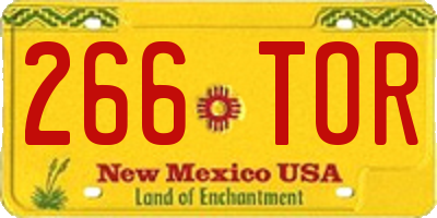 NM license plate 266TOR