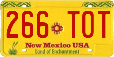 NM license plate 266TOT