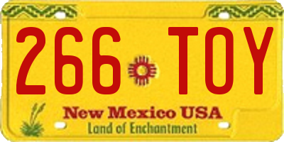 NM license plate 266TOY