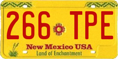 NM license plate 266TPE