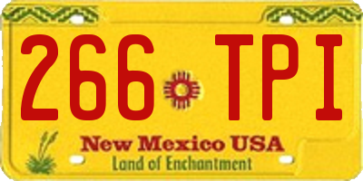 NM license plate 266TPI
