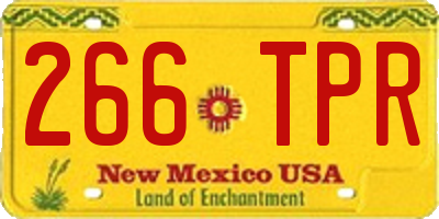 NM license plate 266TPR