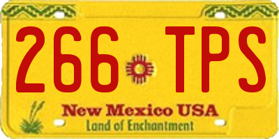 NM license plate 266TPS