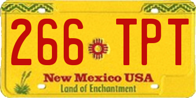 NM license plate 266TPT