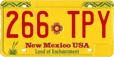 NM license plate 266TPY