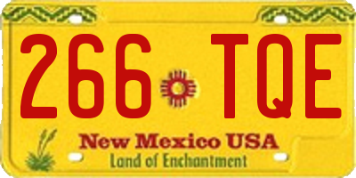 NM license plate 266TQE