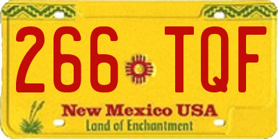 NM license plate 266TQF