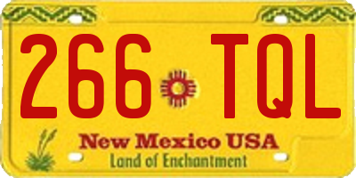 NM license plate 266TQL