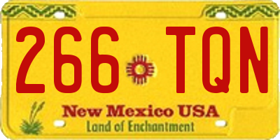 NM license plate 266TQN