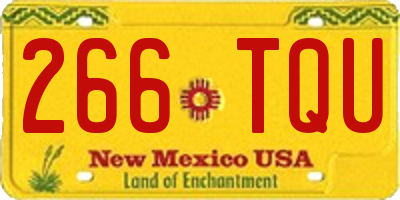NM license plate 266TQU