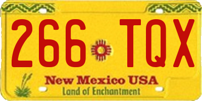 NM license plate 266TQX