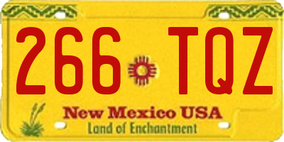 NM license plate 266TQZ