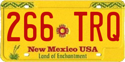 NM license plate 266TRQ