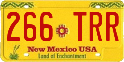 NM license plate 266TRR