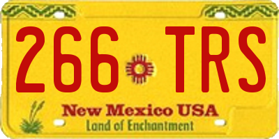 NM license plate 266TRS