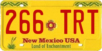 NM license plate 266TRT