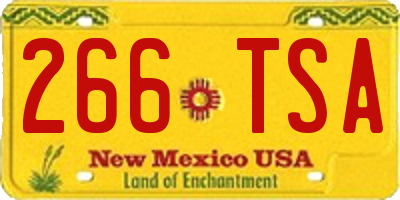 NM license plate 266TSA