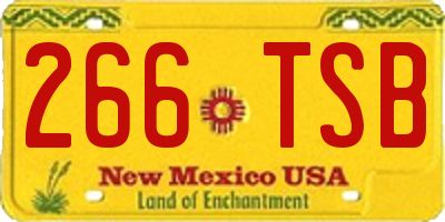 NM license plate 266TSB