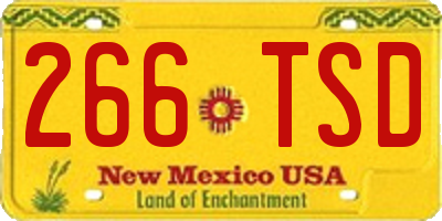 NM license plate 266TSD