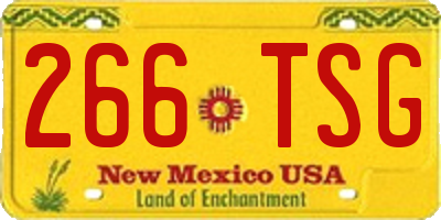 NM license plate 266TSG