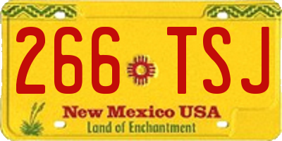 NM license plate 266TSJ