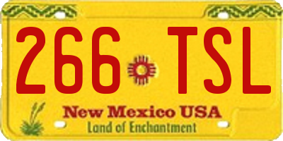 NM license plate 266TSL